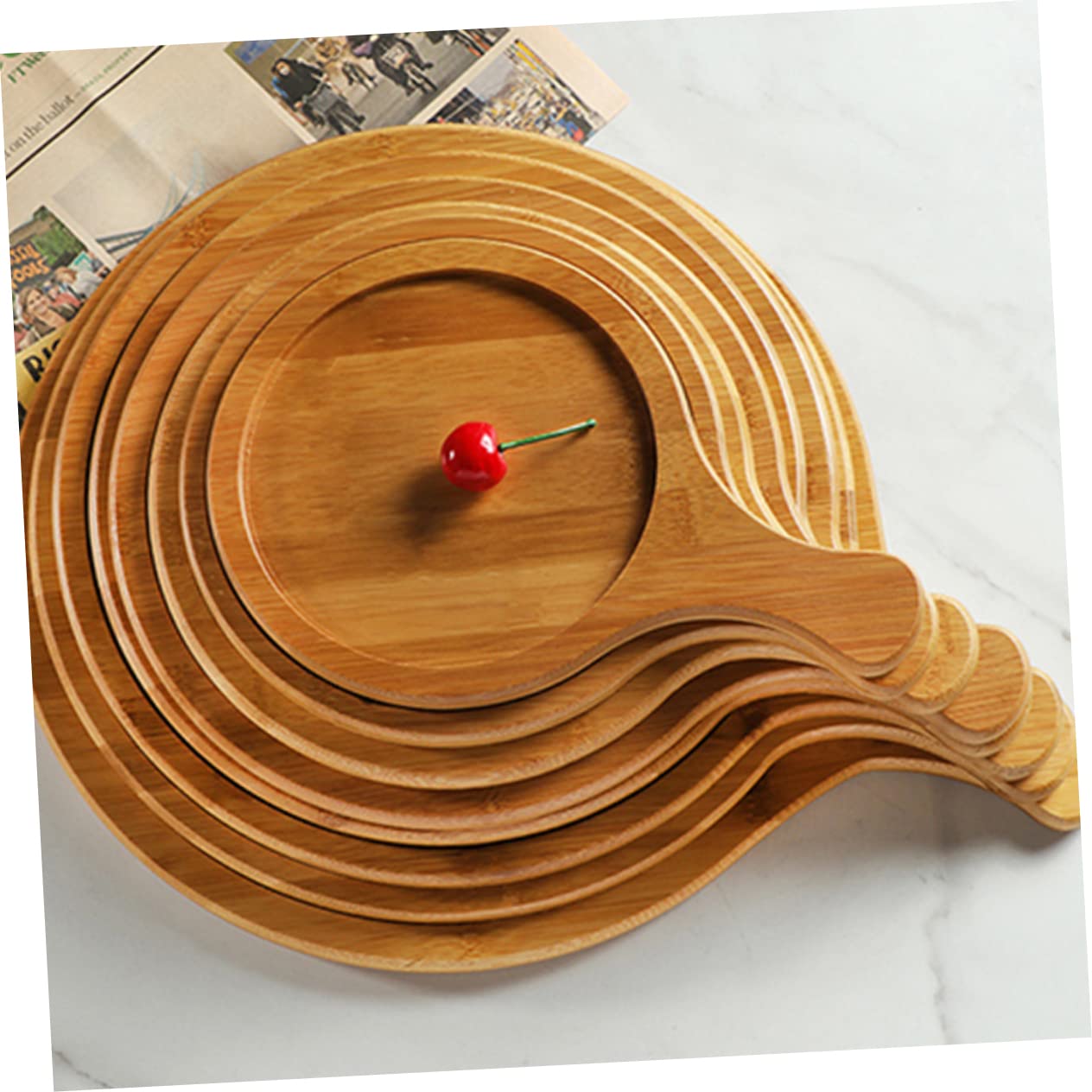 DECHOUS Pizza Tray with Handle Round Cake Plate for Serving Pizza Desserts More for Parties Weddings Special Events