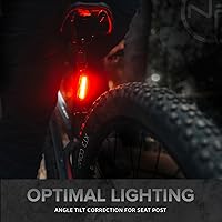 Vista 3 de DUO-120 Rear Bike Light – USB-C Rechargeable Red & White LED – Flashing Strobe Tail Light for Bicycle Safety – Adjustable Angle for Seat Post, Fork