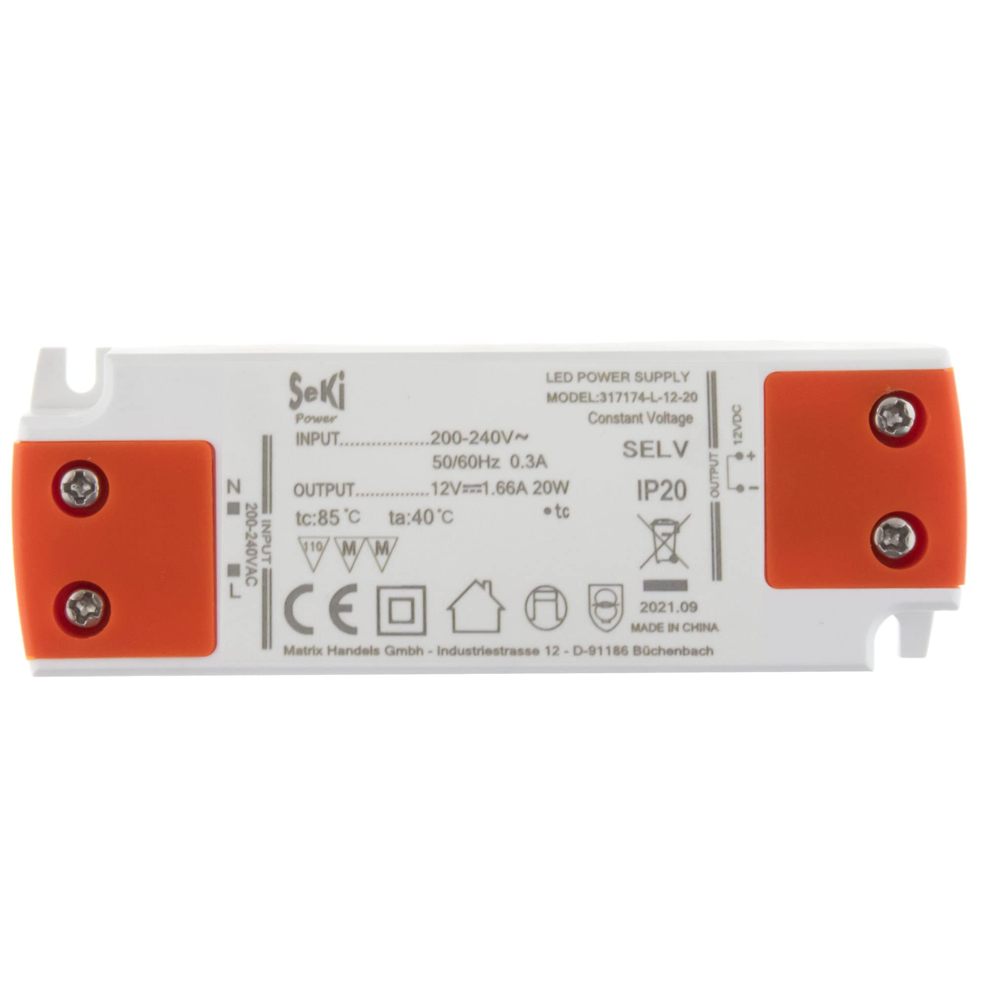 SeKi Alimentatore LED L-100-12 – 12 V – 8,33 A – 100 W; Driver LED