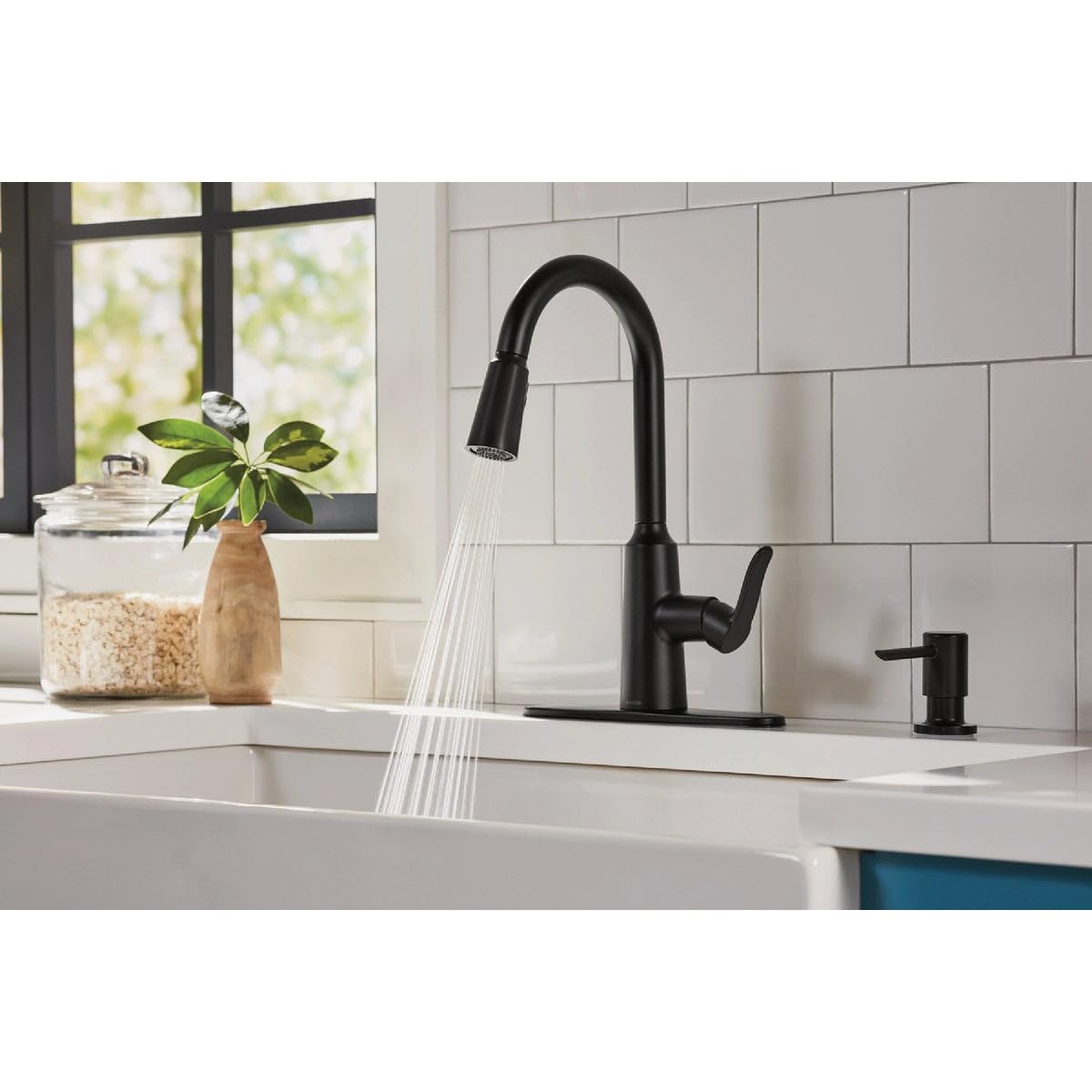Moen Weymouth FS73004NL - Grifo De Cocina Desplegable De Níquel