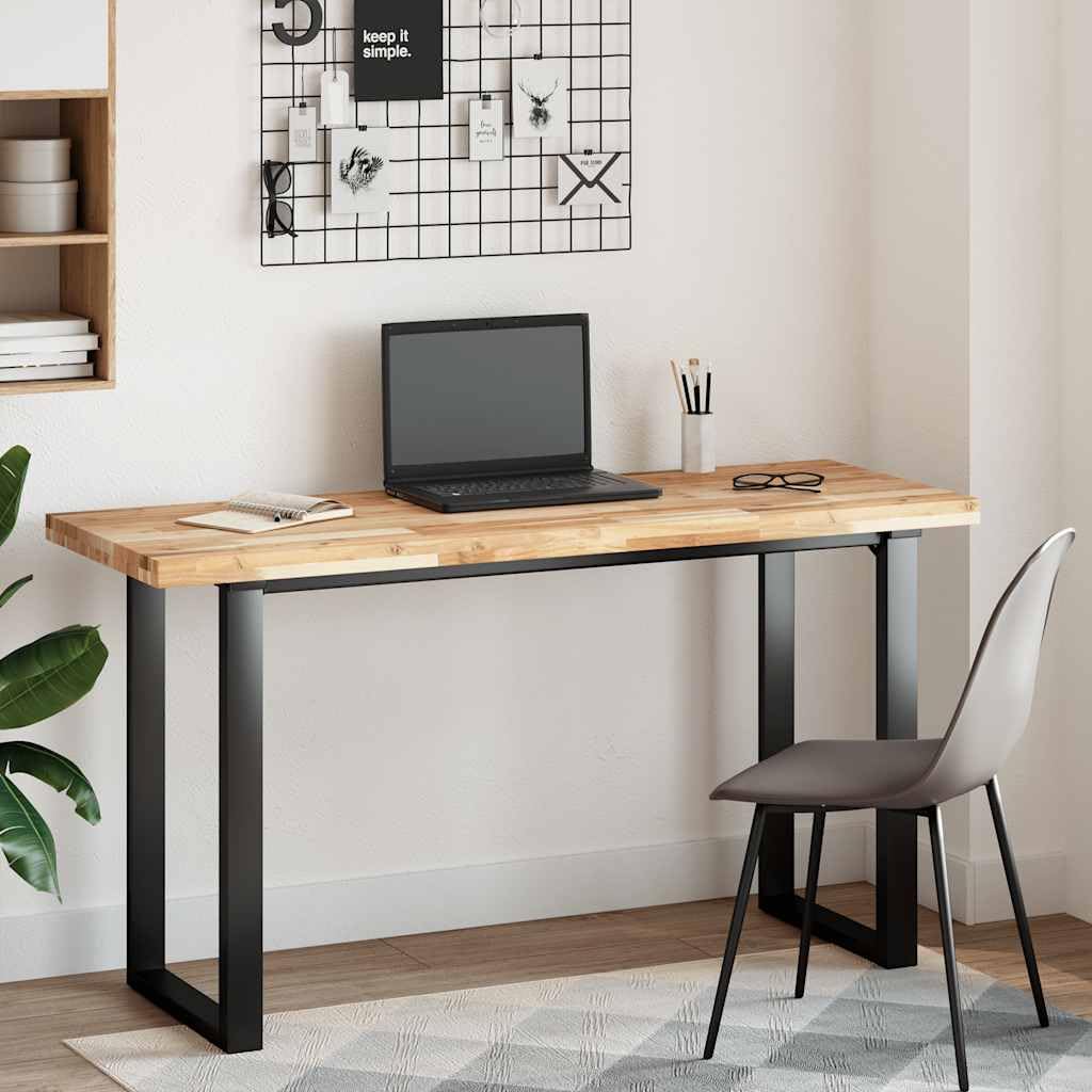 Plateau de table rectangulaire 160x50x4 cm en bois massif d'acacia