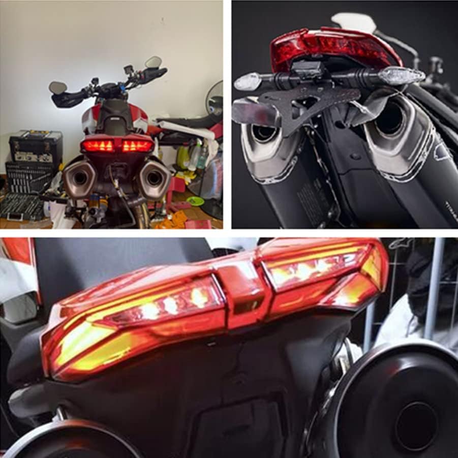 Miniatura 5 de Luces de freno traseras LED intermitentes integradas compatibles con DUCATI HYPERMOTARD 821 939 950 SP 2012-2021 (transparente)