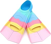 Vista 20 de Aletas de natación para niños, cómodas aletas de silicona para nadar y bucear, tamaño adecuado para principiantes, niños, niñas, niños y adultos