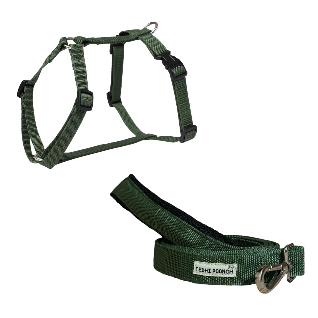 TEDHI POONCH Premium Avocado Dip Adjustable Training Freedom H-Harness and Leash Set for Dogs and Puppies-Bold Range | Dark Green | Medium (B0D4Z6CK4K) Amazon Price History, Amazon Price Tracker