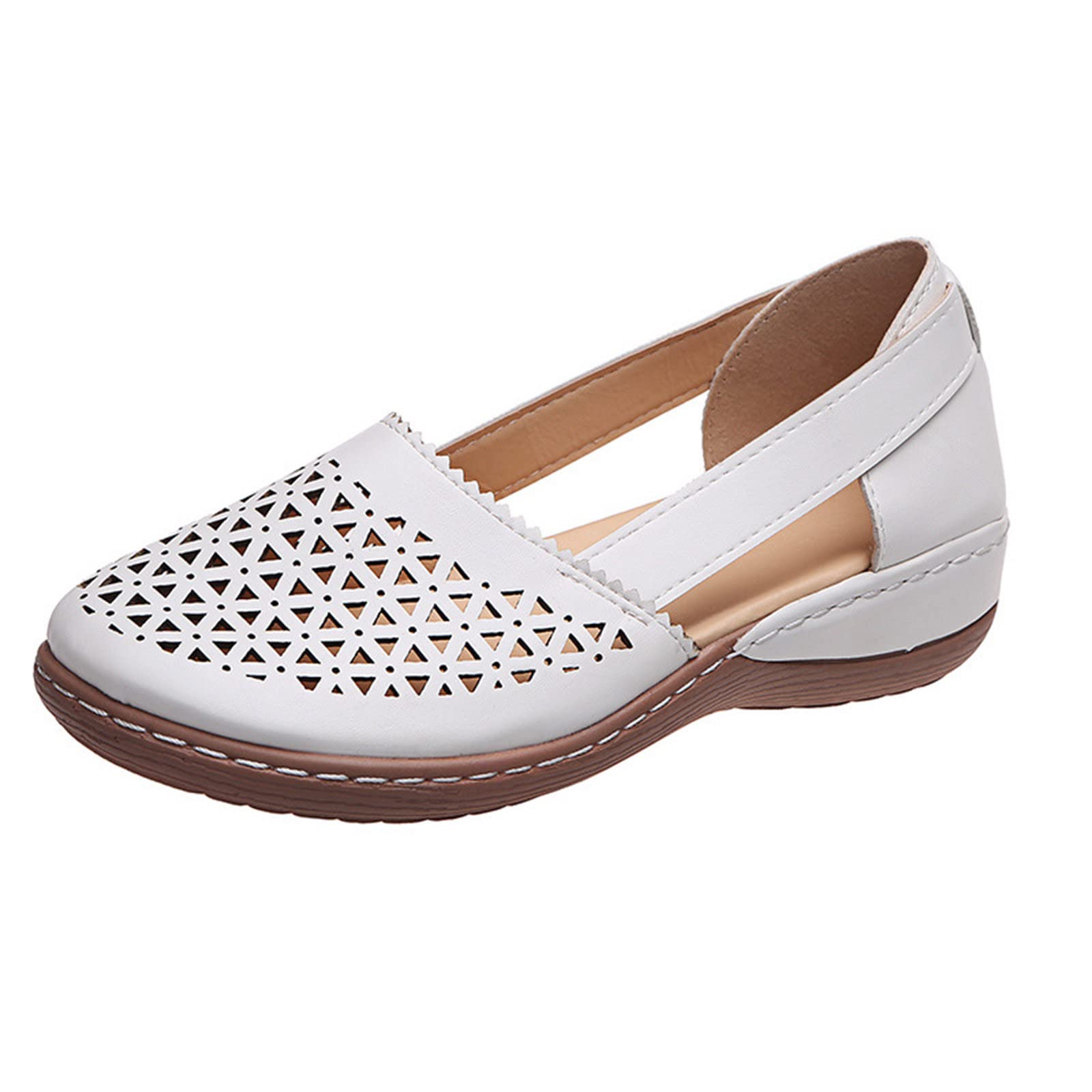 Luoluoluo Womens Closed Toe Wedge Sandals Ladies Hollow Out Shoes