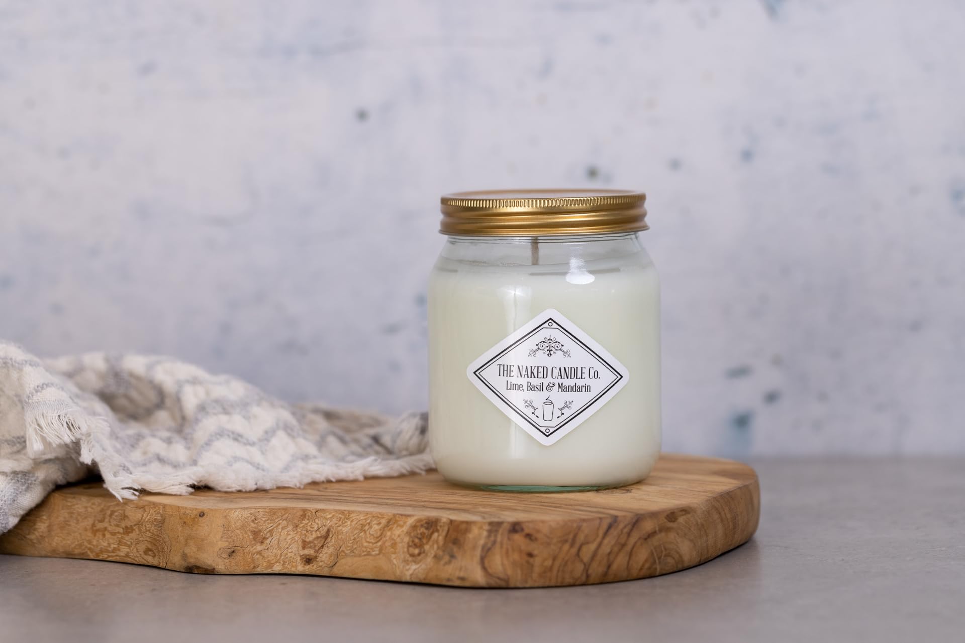Lime, Basil & Mandarin Signature Candle - Soy Wax, Hand Poured Room Filling, Glass jar Scented Candles