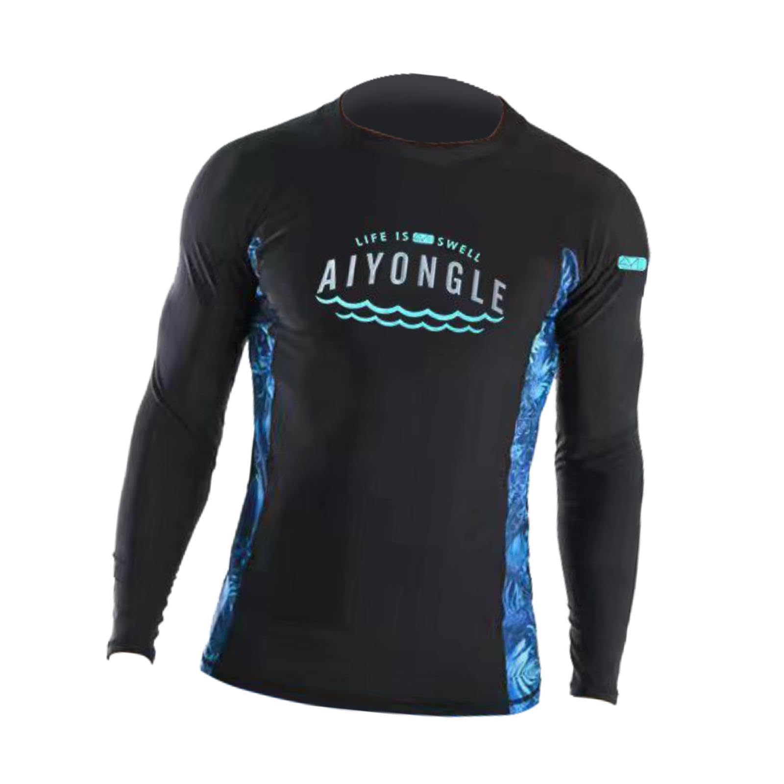 CALANDIS™ Mens Swim Shirt Wetsuit Wetsuit Top Quick Drying Long Sleeve Soft M | Swimwear | Mens Clothing-image-37
