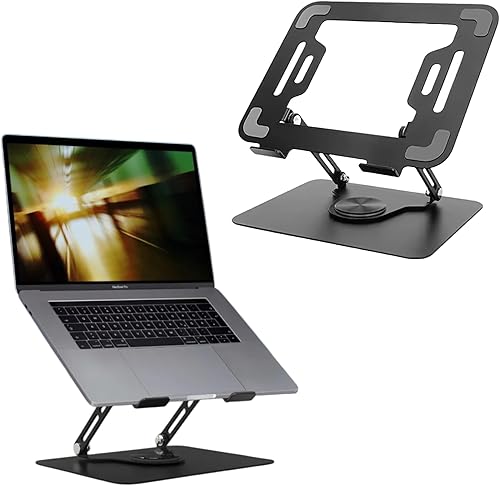 Soporte giratorio para portátil de 360, soporte ajustable para computadora de escritorio, elevador ergonómico para laptop, soporte plegable y