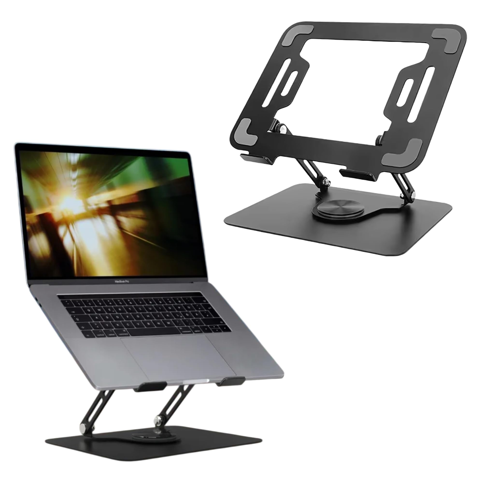 Laptop Stand for Desk – Ergonomic Adjustable & Foldable Metal Riser with 360° Rotation for MacBook & Laptops 10–17.3