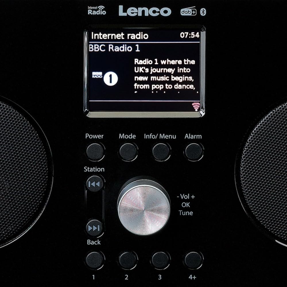 Lenco PIR-645 - Radio Internet Portable - W-LAN - récepteur Dab+ et FM - Bluetooth - écran TFT 2,6" - 4 Boutons de mémoire - Fonction Alarme - Streaming W-LAN - Batterie 4400mAh - Noir