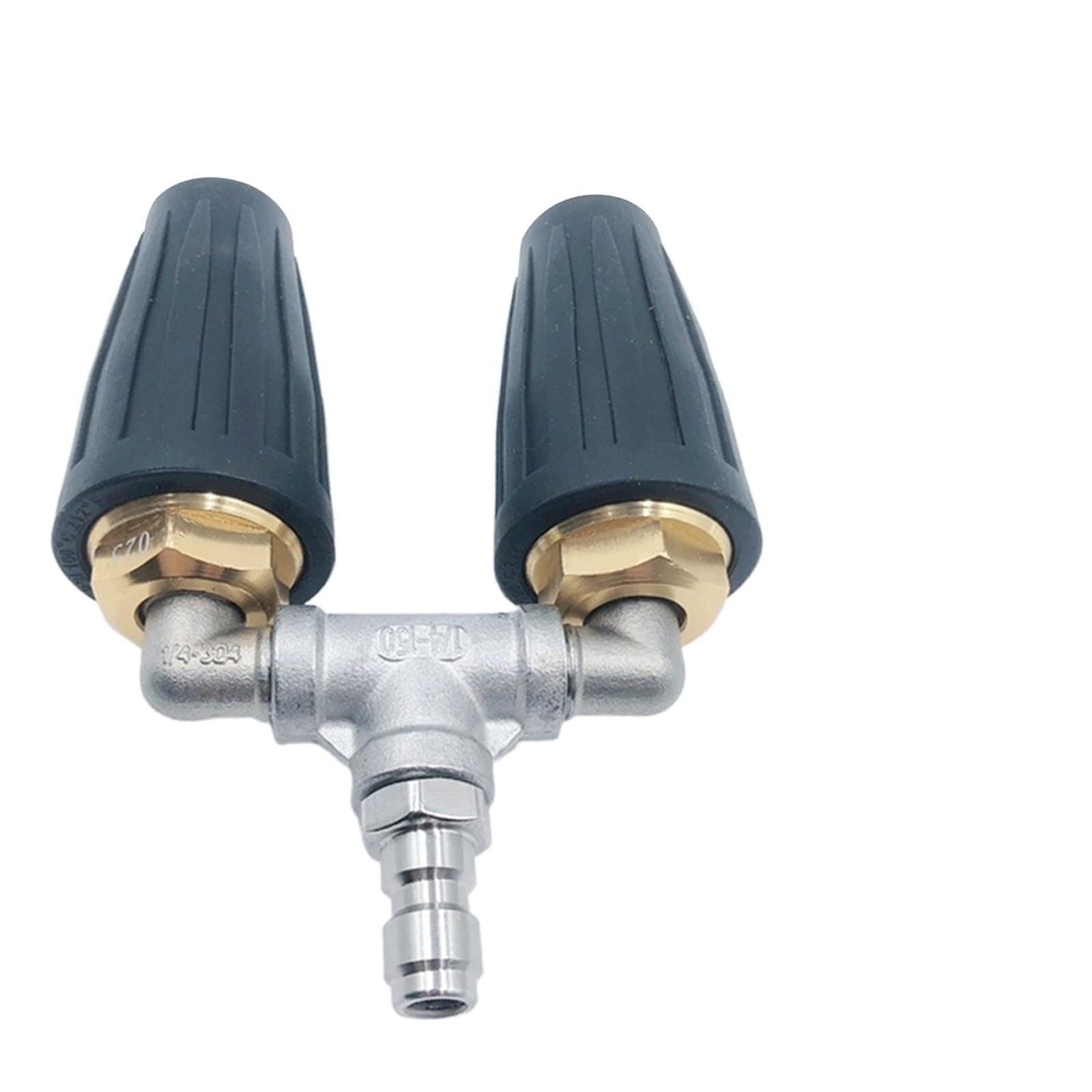 Ugello turbo per idropulitrice, doppio ugello turbo con connettore in acciaio inox, 4000 PSI per la pulizia di auto, mattoni, calcestruzzo - design Power Twin/Triple Turbo