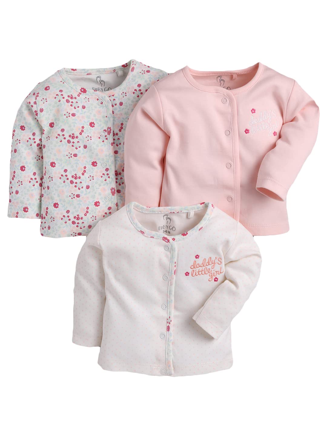 BABY GO Baby Girls Cotton Round Neck Full Sleeve Regular Front Open 0 to Months Front Open Baby Tees Peach (B08Q3GN7LY) Amazon Price History, Amazon Price Tracker