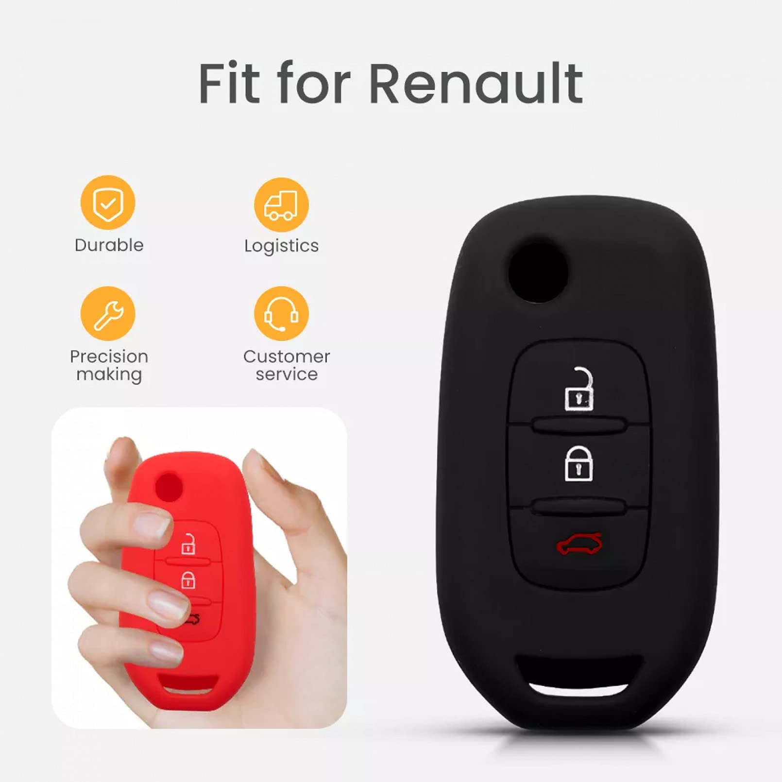 Custodia per chiave per auto in gomma siliconica Shell per Renault Duster Dacia Scenic Master Megane 2016 2017 Fob 3 Cover per chiave remota a 2 pulsanti  34