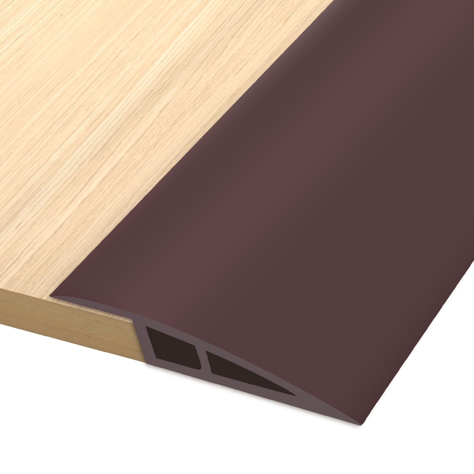 Vinyl Door Threshold Flooring Transition Strip Self Adhesive Carpet Edging Strip for Laminate Doorway Edge Threshold from 1/5" to 2/5" (Coffee, 6.6 Ft