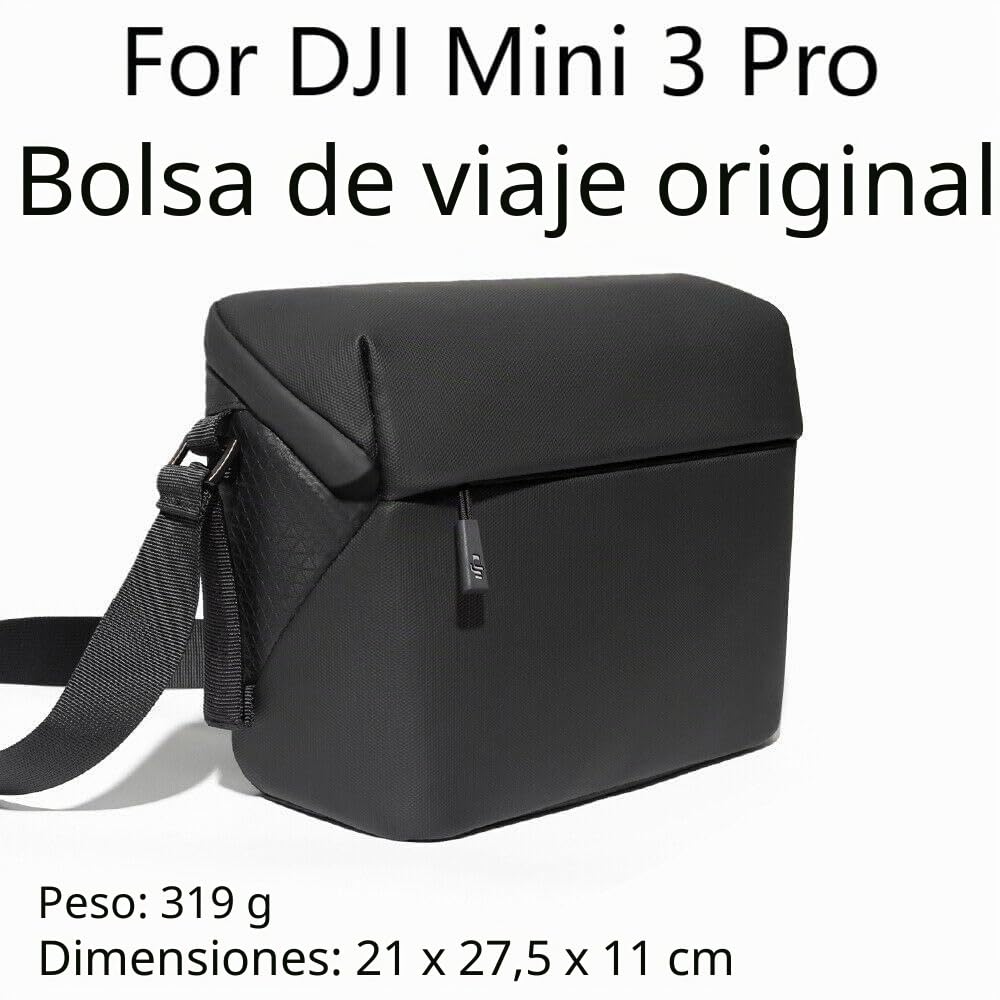 Bolso original portátil de almacenamiento, bolsa de hombro para DJI Mini 3/Mini 3 Pro accesorios, Negro , 27.5 x 21 x 11 cm, Compacto