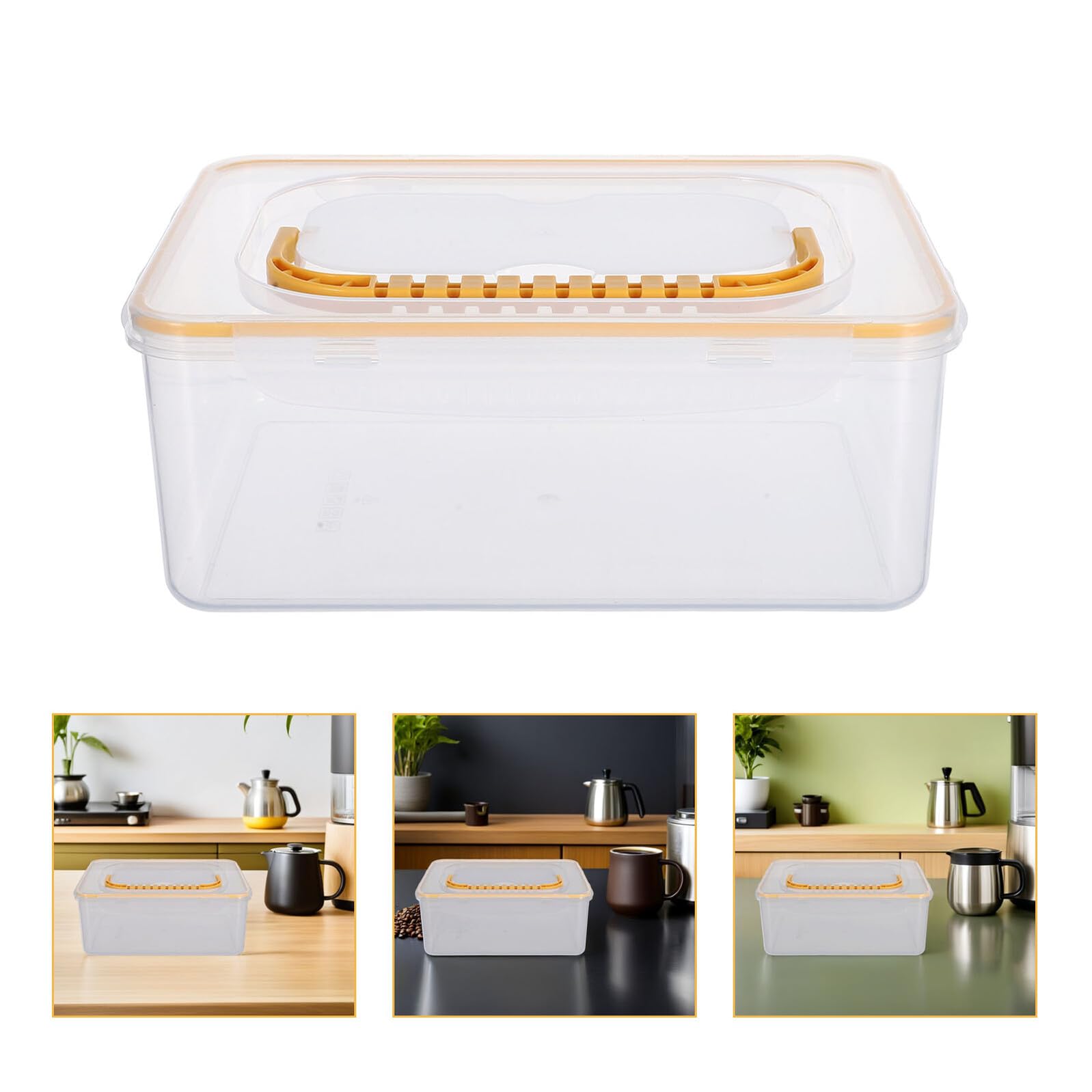 Amosfun Kunststoffbox Transparent mit Deckel und Griff Aufbewahrungsbox für Bänder und Stifte Tragbare Organizerbox für Bastelbedarf und Werkzeuge