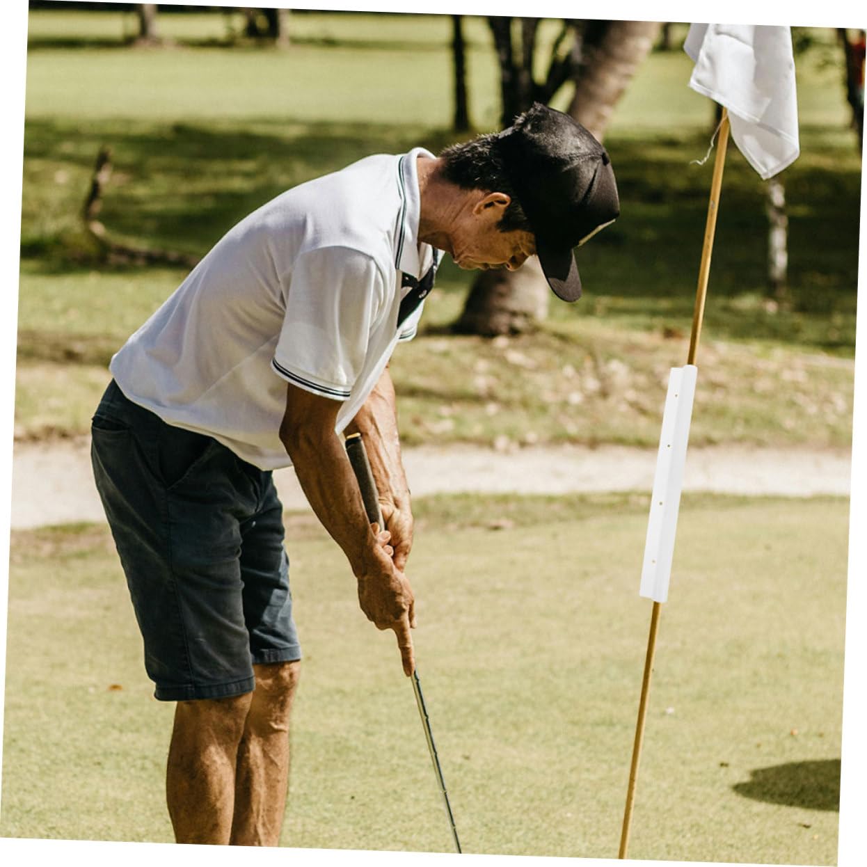 Happyyami 4 Pack Golfing Flag Tubes Golf Flag Fixed Tubes for Golf Portable Sturdy Plastic Golfing Stakes