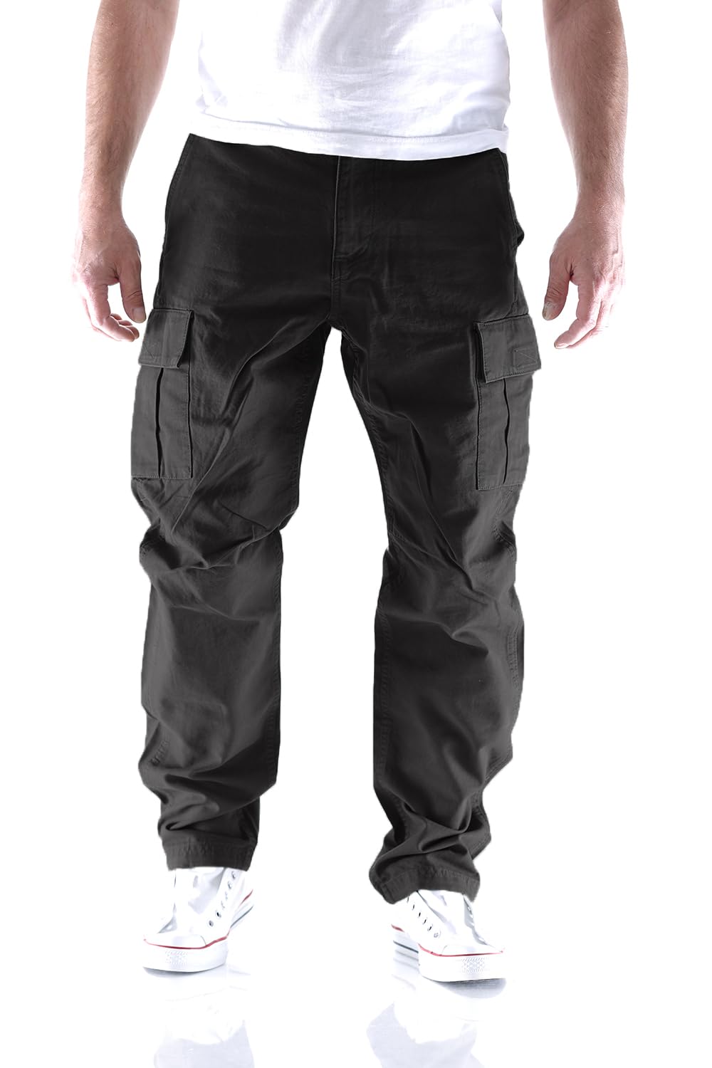 JACK & JONES Mens Barkley Cargos Trousers Black 32W / 32L