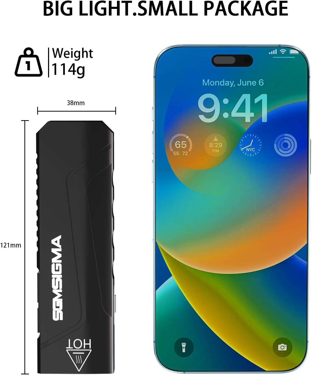 2 Pack 1500 Lumen EDC Flat Flashlight, USB-C Rechargeable Pocket Light, 6 Mode Portable Small Flashlights for Outdoor Camping, Emergency, and Home Use