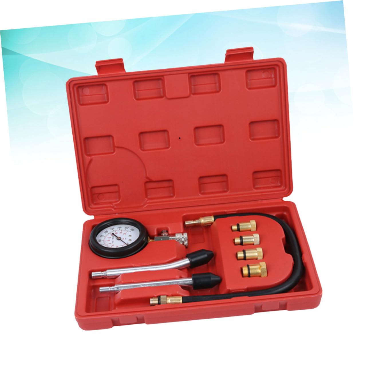 GANAZONO Tester Compressione Per Cilindri Auto Rilevatore Perdite Tabella Pressione Psi Bar Adattatore Incluso Kit Diagnostica Per Motori Benzina
