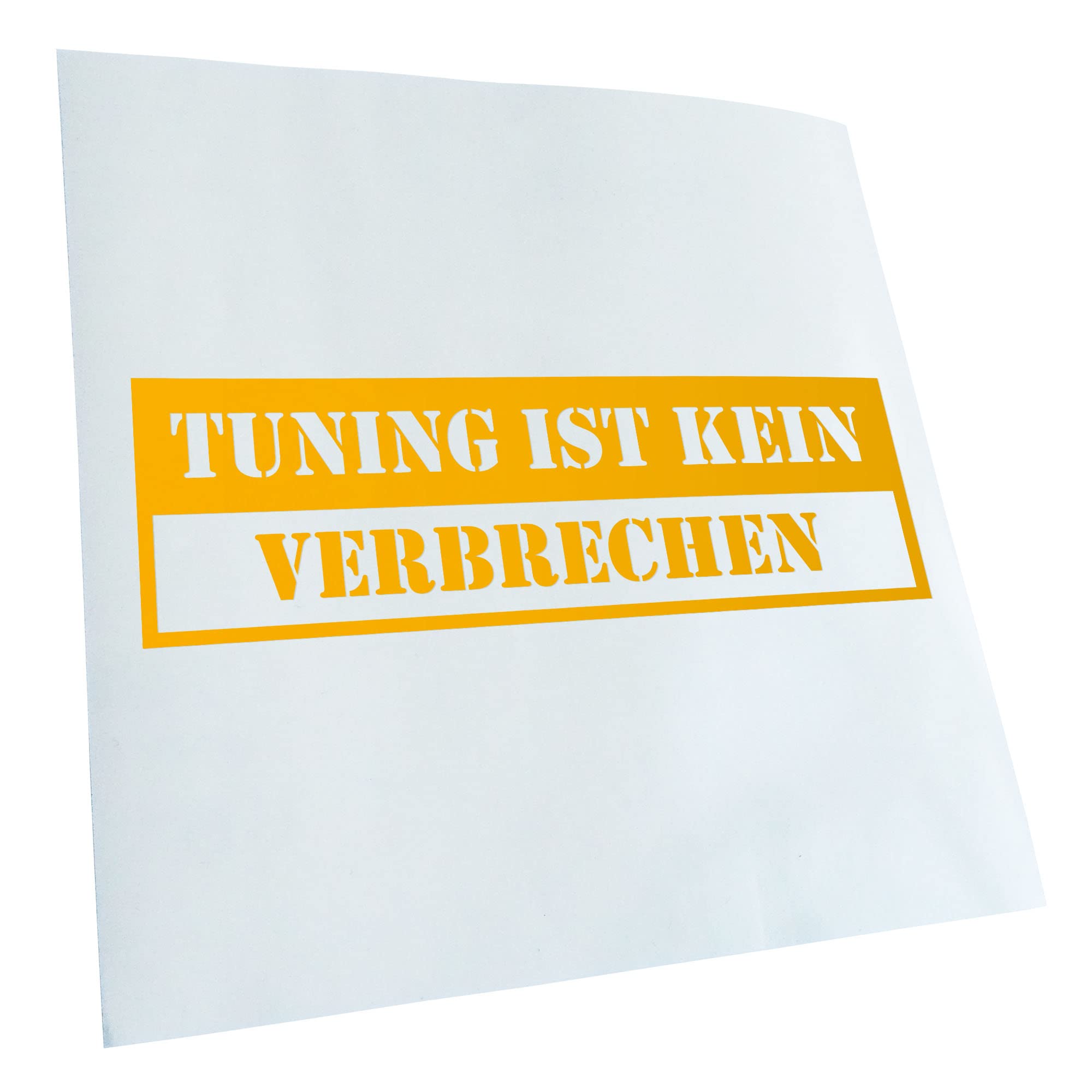 Kiwistar - Car Sticker - Yellow - 60 x 18 cm Tuning ist kein Verbrechen - Rear Window Car Sticker Weatherproof for Car Truck Moped Truck - Sticker Exterior Self-Adhesive Tuning Accessories for Window