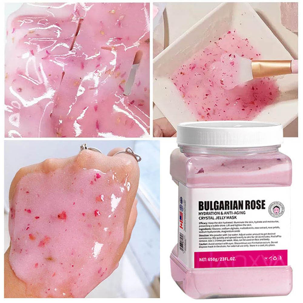 ChicNana Jelly Face Mask Peel Off Powder 650g Moisturizing and Hydrating Repair and Smooth Skin Care for Home Salon Spa (Rose Hyaluronic Acid) - Image 2