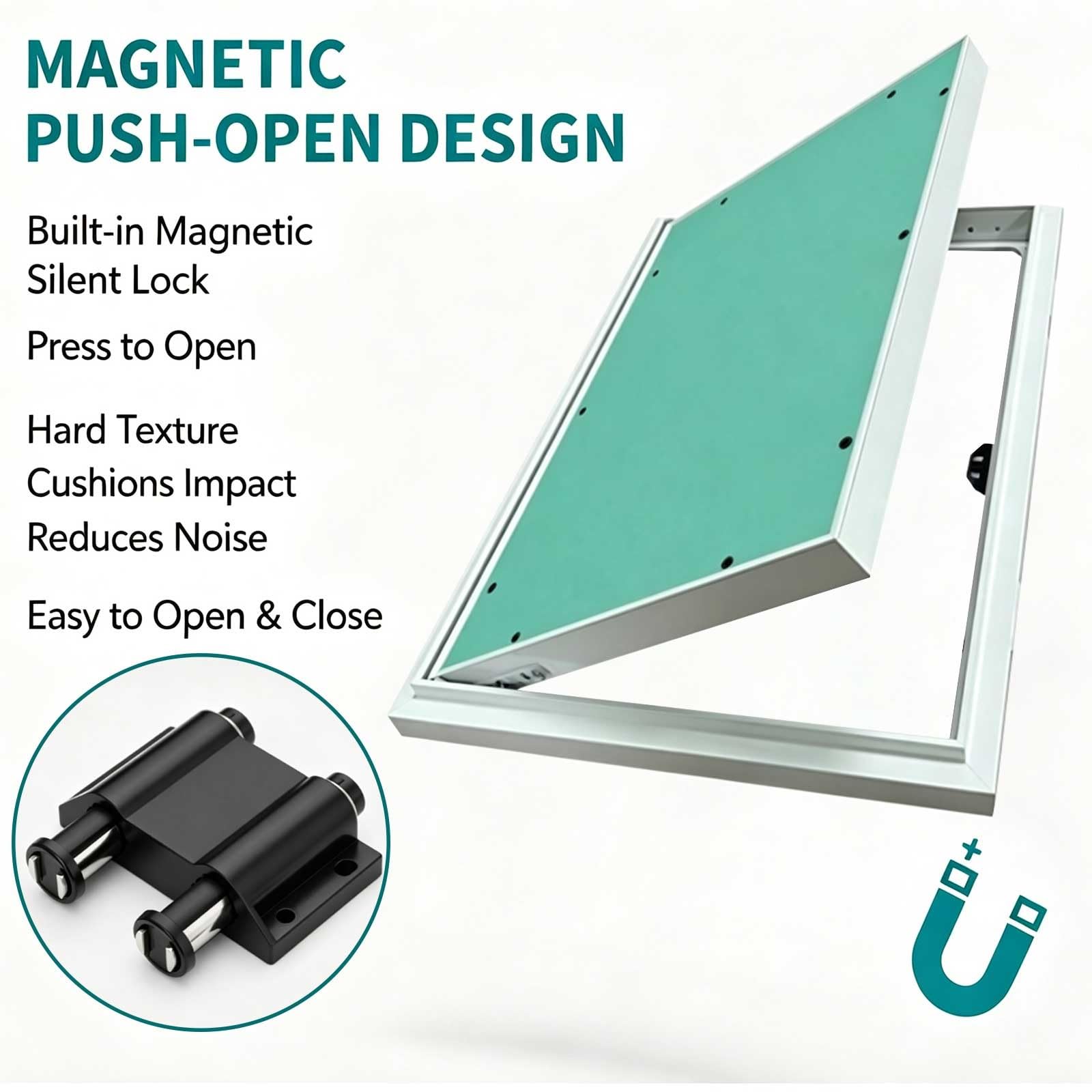 Trampilla Pladur, Pintable, Tapa Cuadro Electrico Rectangular Empotrada Oculta | Trampilla Acceso con Apertura de 120° para Paredes, Techos, Sistemas de Aire Acondicionado(400x600mm/15.7x23.6in)