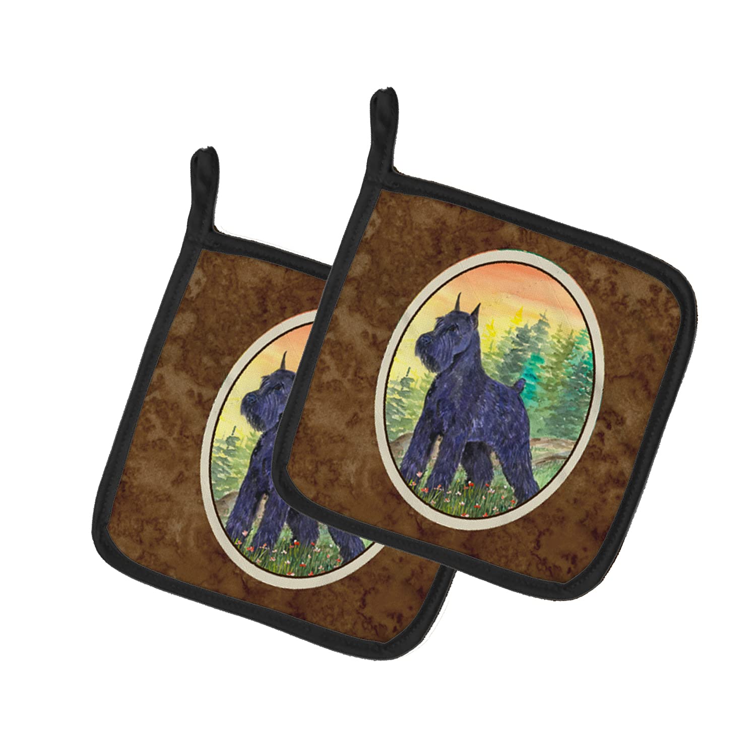 Caroline's Treasures Schnauzer Topflappen, 1 Paar, 7,5 x 7,5 W, Mehrfarbig