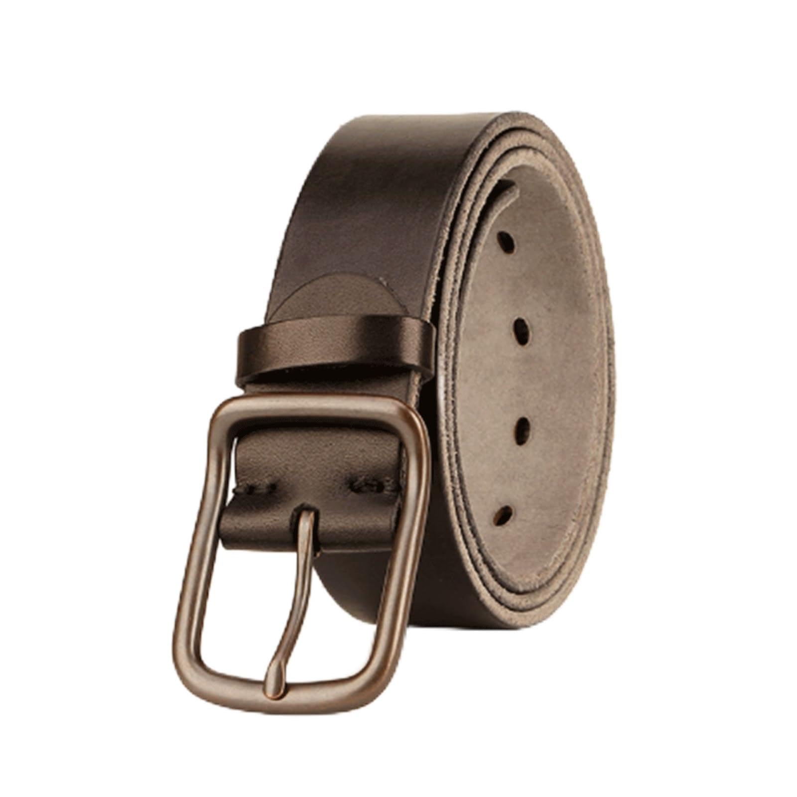 Krxsobnv Men's Black Leather Belt, Whole For Dress Casual Washed Vintage Belts For Alloy Buckle Belt Classic(,110Cm)