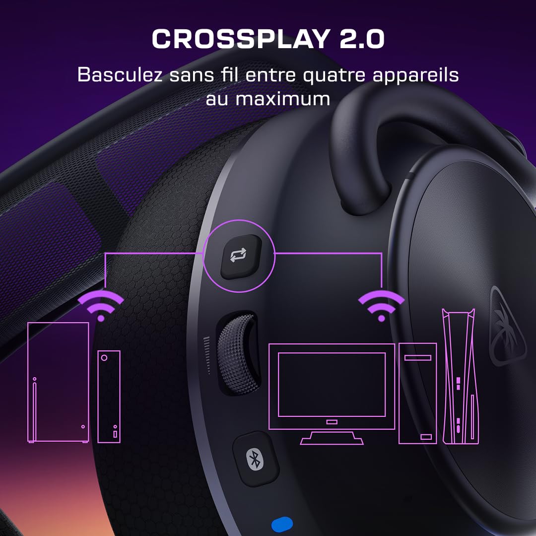 Turtle Beach Stealth Pro II Noir Casque Gaming sans Fil pour Xbox Series X & S, PS5 et PC avec Audio sans Fil Hi-Res certifié, Son Spatial Dolby Atmos, Isolation Acoustique Active et CrossPlay 2.0