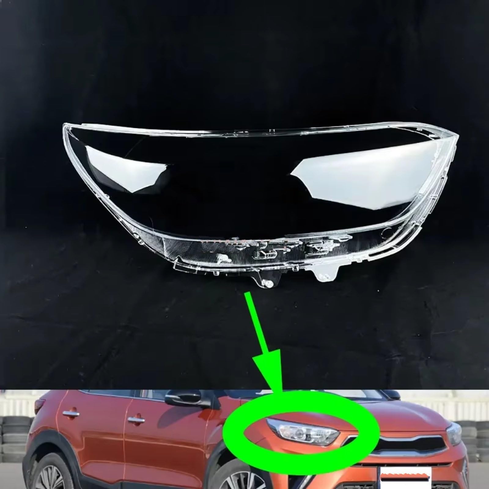 Fari Anteriori Auto Per Kia Per Stonic KX1 2019 2020 2021 Auto Faro Lente di Ricambio Frontale Lampada Vetro Borsette Faro Proiettore Anteriore(1 Pcs Left Side)