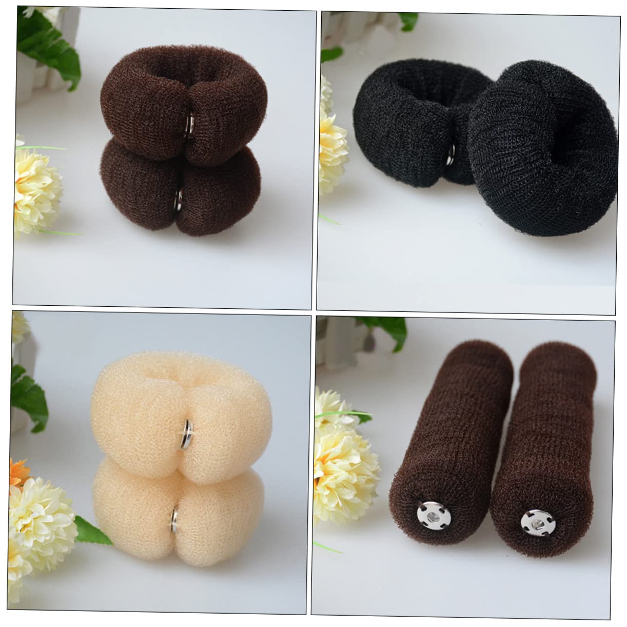 VICASKY 3Pcs Hair Bun Makers for Women Long Hair Bun Maker Comfortable Elastic Hair Donut Shaper Bands for Quick Hairstyles Updos