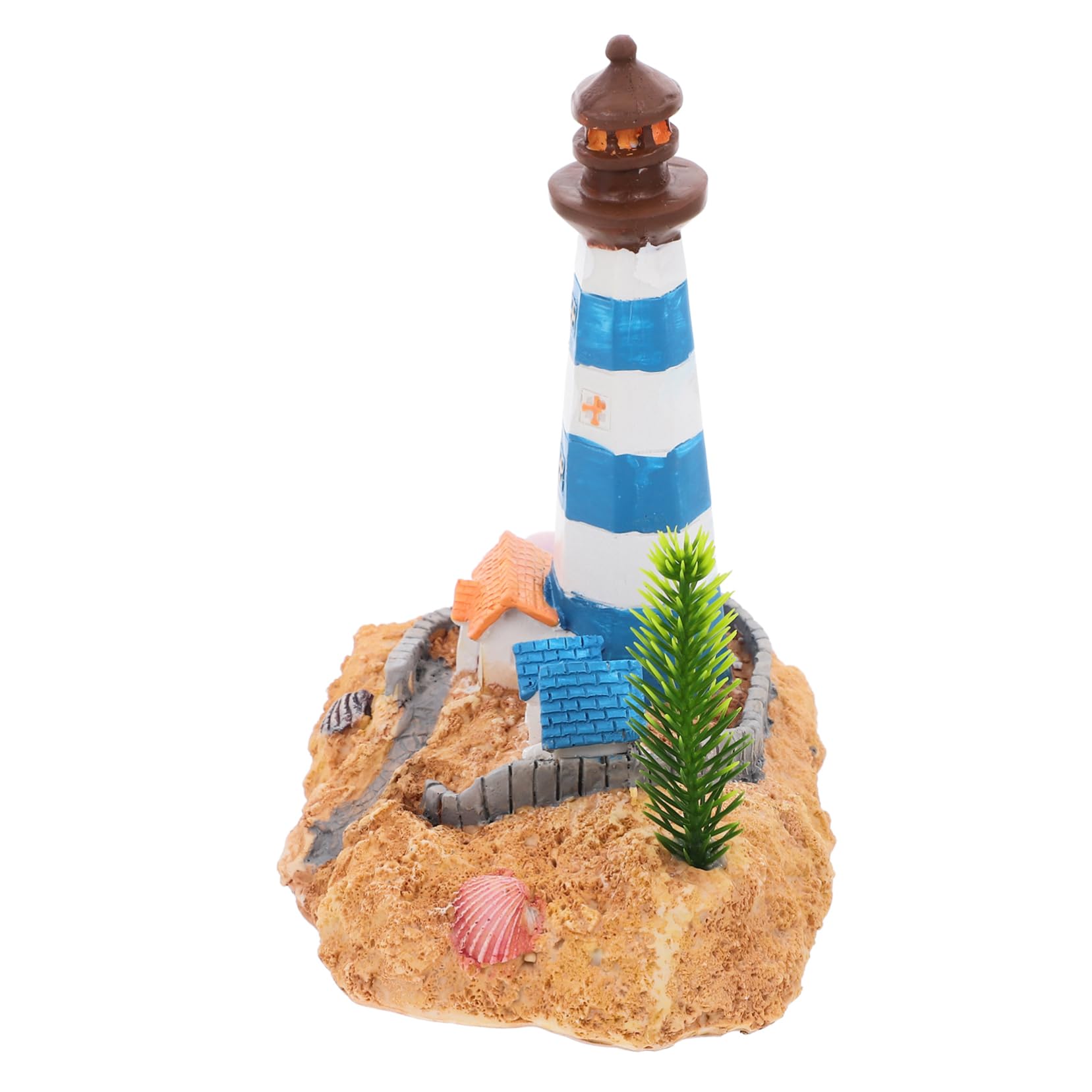PRETYZOOM 3 Pz Ornamenti per acquari Decorazione marina Ornamento da scrivania del faro grotta delle decorazioni dell'acquario ornamento del faro micro paesaggio faro resina