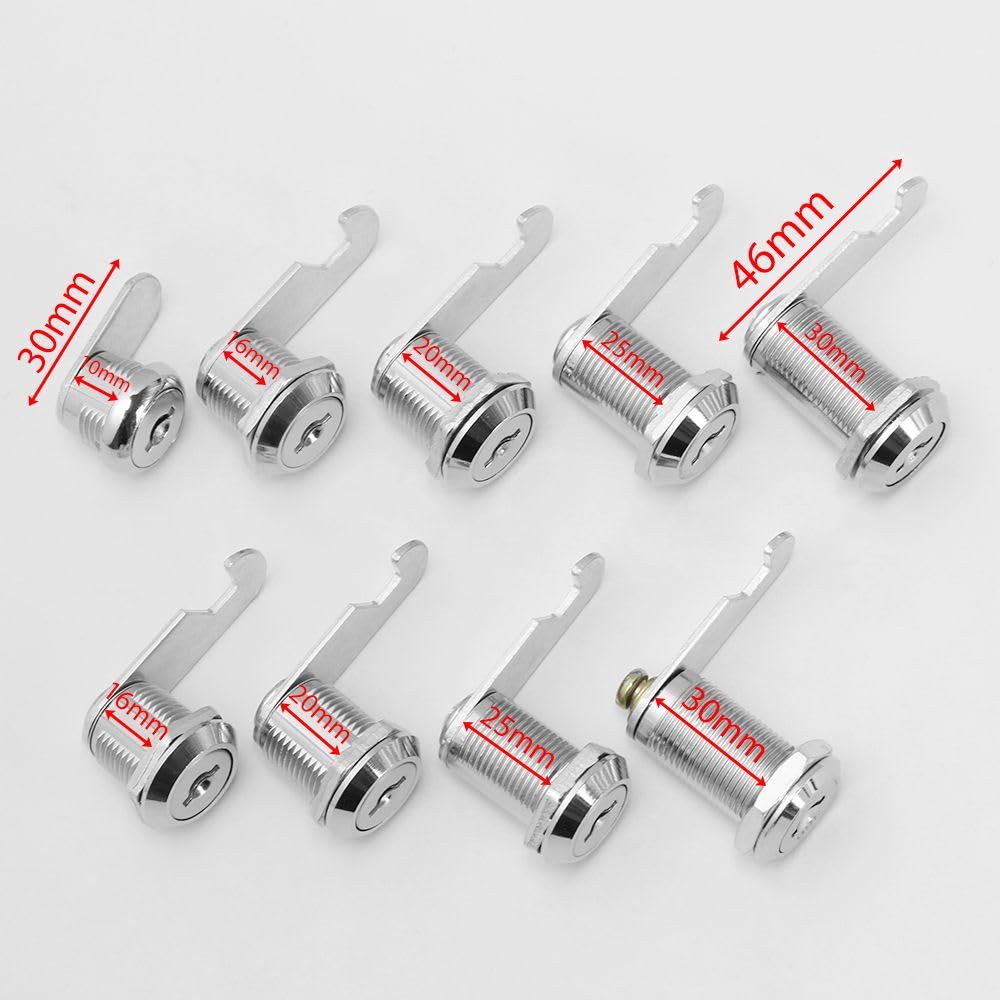 Um 90 Grad drehbares Möbelnockenschloss mit 45-mm-Nocken und 10-30-mm-Gewindekörper(B-20mm)