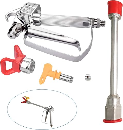 Miniatura 2 de Kit de manguera de 65 pies y pistola de pulverización sin aire con poste de extensión de 8 pulgadas, incluye protector de punta y punta de 517, 3600