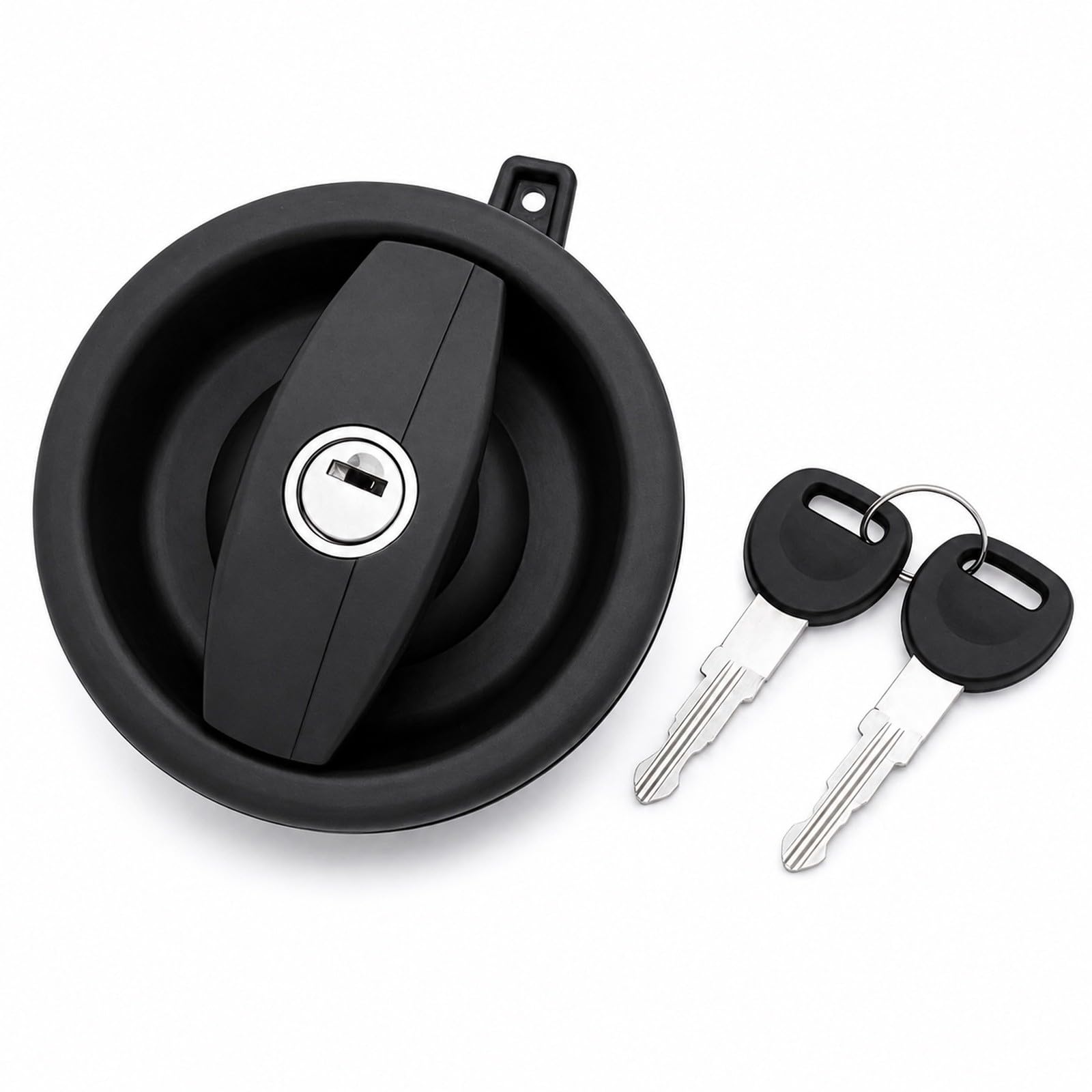 Serratura di ricambio per porta camper, cerchio nero con catenaccio a pagaia, adatta alla maggior parte dei camper con foro di bloccaggio da 9,3 cm, per rimorchi da viaggio