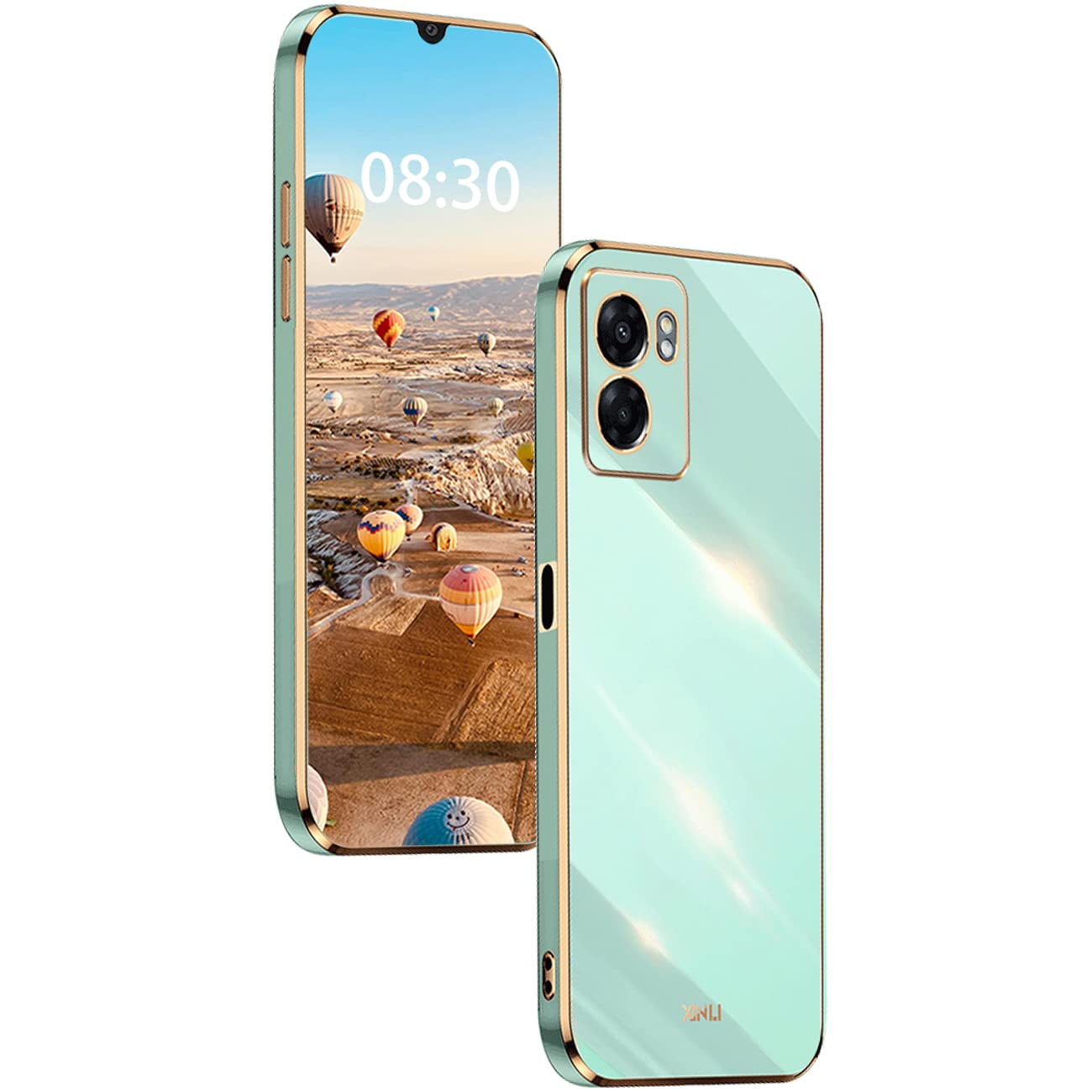 Cover XINYEXIN Per Oppo A57 4G/A57s/A77 E OnePlus Nord N20 SE – Bordo Dorato, Verde