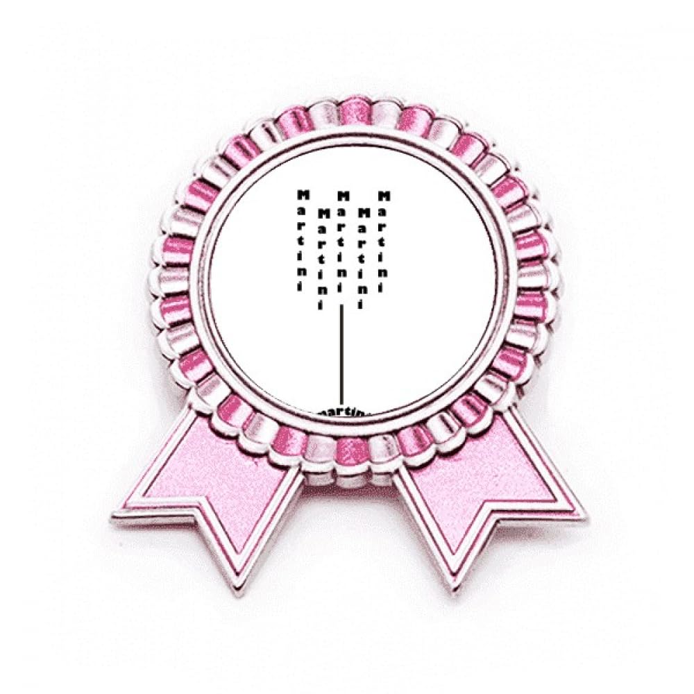 Broche Martini cadeau idéal style médaille rose Art Déco métal