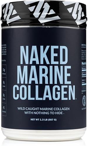 NAKED Marine Collagen Peptides Protein Powder - Sin sabor - de bacalao capturado en la naturaleza - Apto para paleo, sin OMG, sin soja, sin gluten,