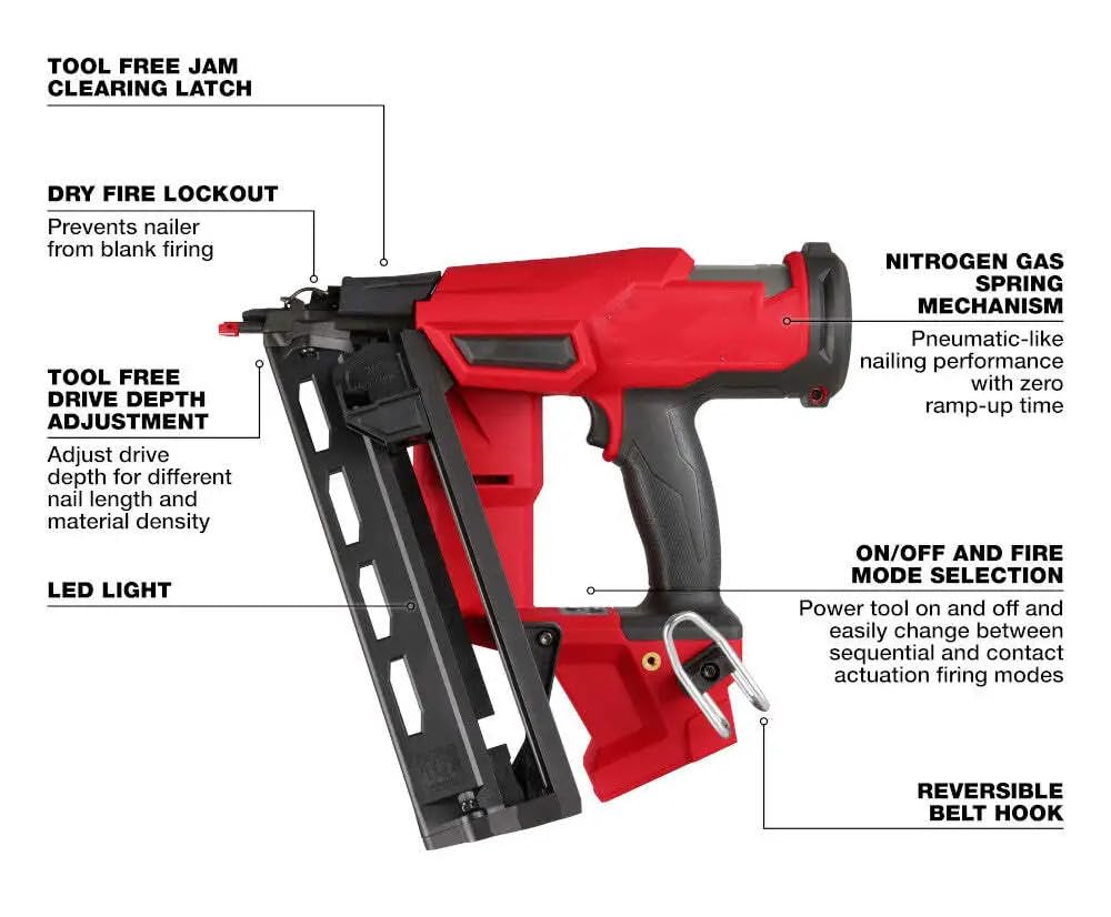 2841-20 for Milwaukee M18 FUEL 16 Gauge Angled Finish Nailer - Bare Tool