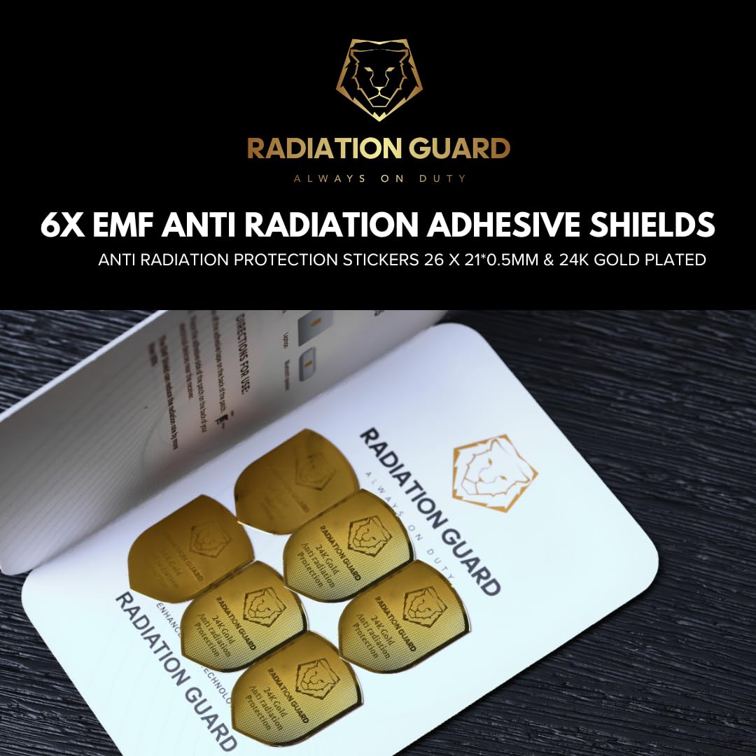 RADIATION GUARD Phone Protection Sticker,Works for Cell & Smart Phones, Laptops, Tablets,TV, Monitors - Suitable for All Devices,Golden -6 Pcs - Image 2