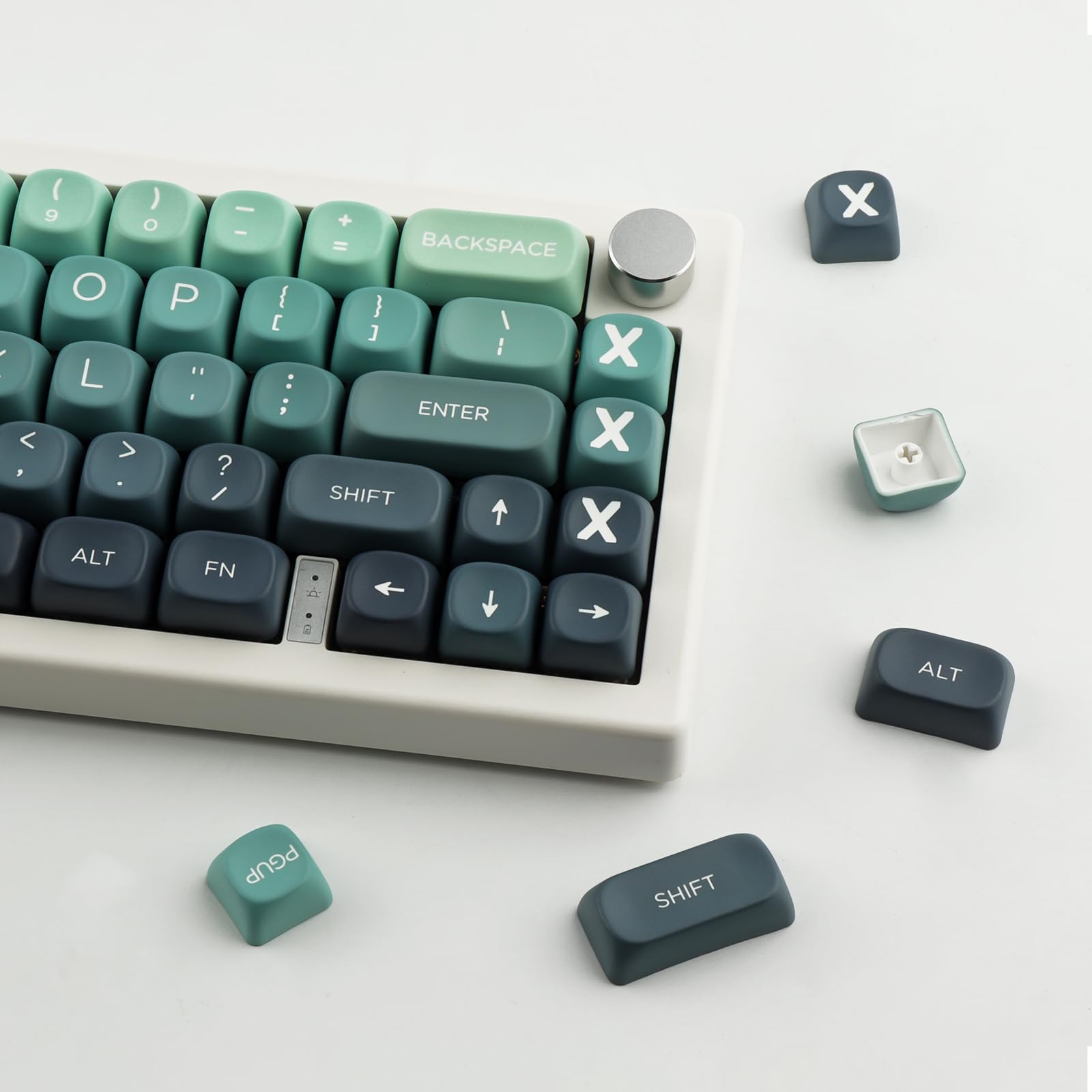JakeTsai 140 klawiszy PBT MOA Profile Keycaps, układ ANSI, kompatybilne z klawiszami mechanicznymi Cherry MX Switches