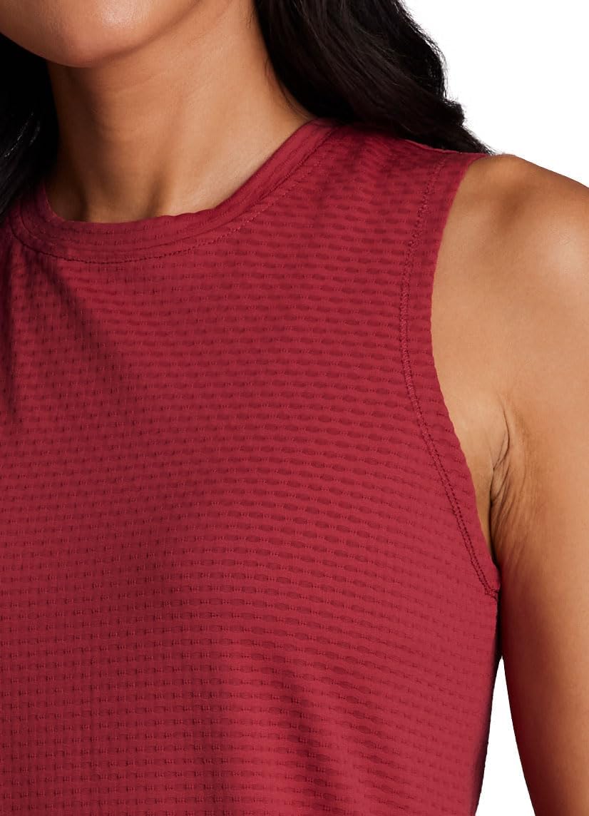 RBX Active Women's Workout Top Bubble Mesh Quick Drying Performance Training Gym Crewneck Tank Top for Women