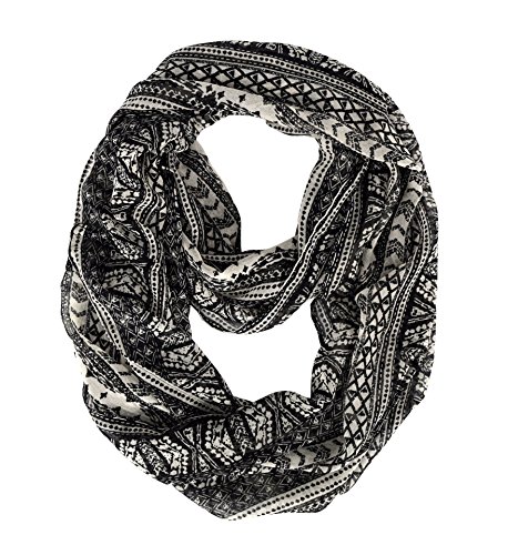 Peach Couture Scarves for Women Tribal Scarf Floral Scarf Bohemian Black Infinity Scarf Circe Scarf