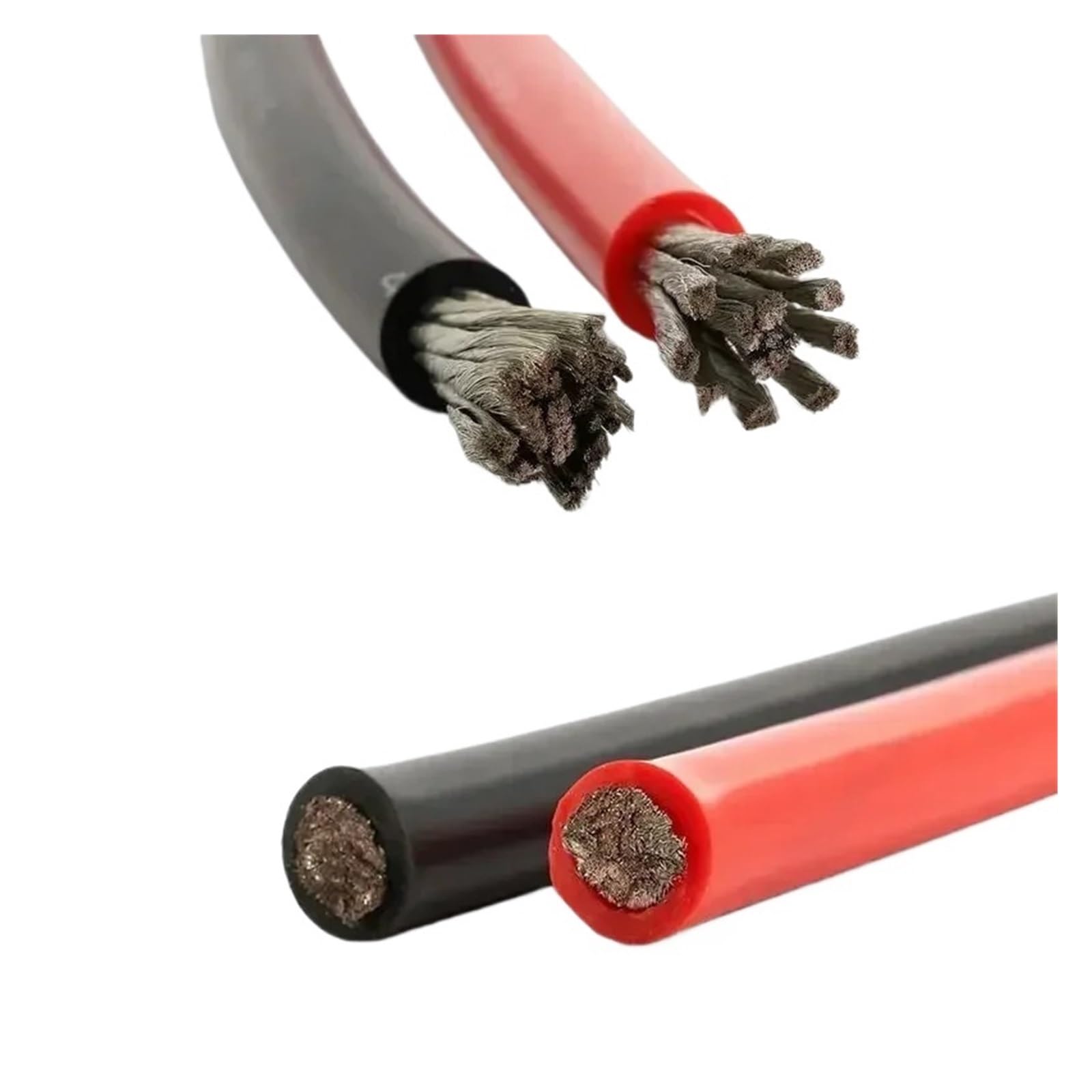 Cable eléctrico de Panel Solar, Cable de silicona resistente al calor, rojo y negro, calibre 24, 22, 20, 18, 16, 14, 12, 10, 8, 6 y 4, for batería de coche(Redandblack,14AWG-2mm2,10m-32.8ft)