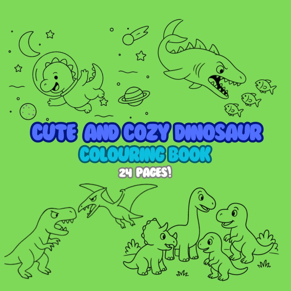 Cozy & Cute Dinosaur coloring book