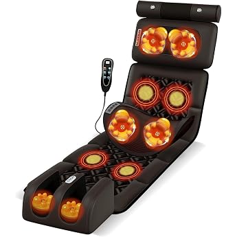 Massage mat full body massage 190cm massage mat with heat function massage pad with 12 vibration motors massage pad for neck shoulders back waist legs removable separate usable