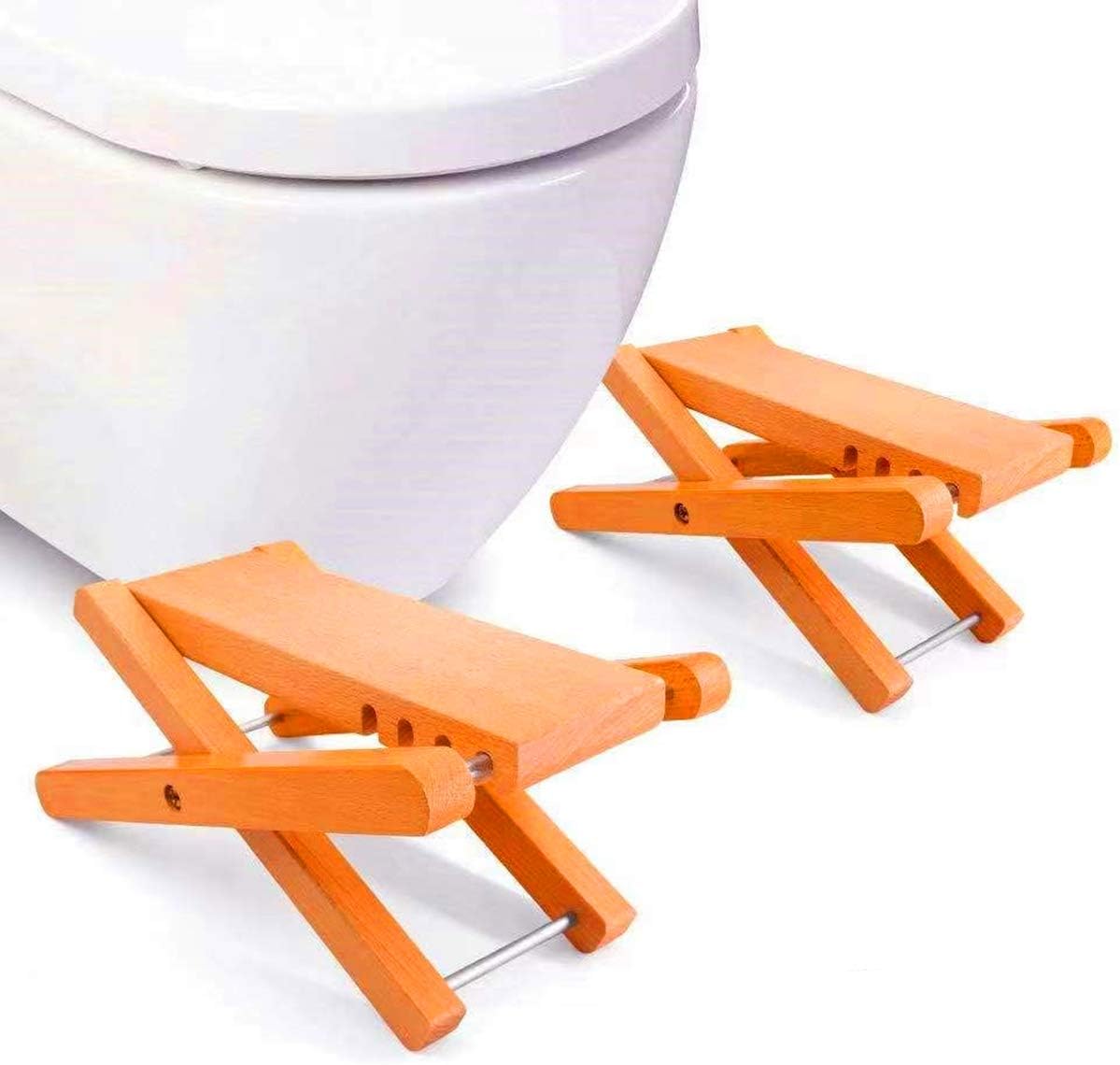 UsnyabniFolding Squatting Stool (1 Pair), Multi-Function Foldable 7-9" Height Squatting Toilet Step Poop Stool,Multi-Function Toilet Stool Portable Step for Adult Home Bathroom
