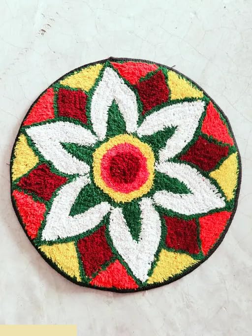 NORTH FIELD 24 inch Modern Round Cotton Rangoli Door Mat, Multicolour (Rainbow) (B0DF34DQNR) Amazon Price History, Amazon Price Tracker