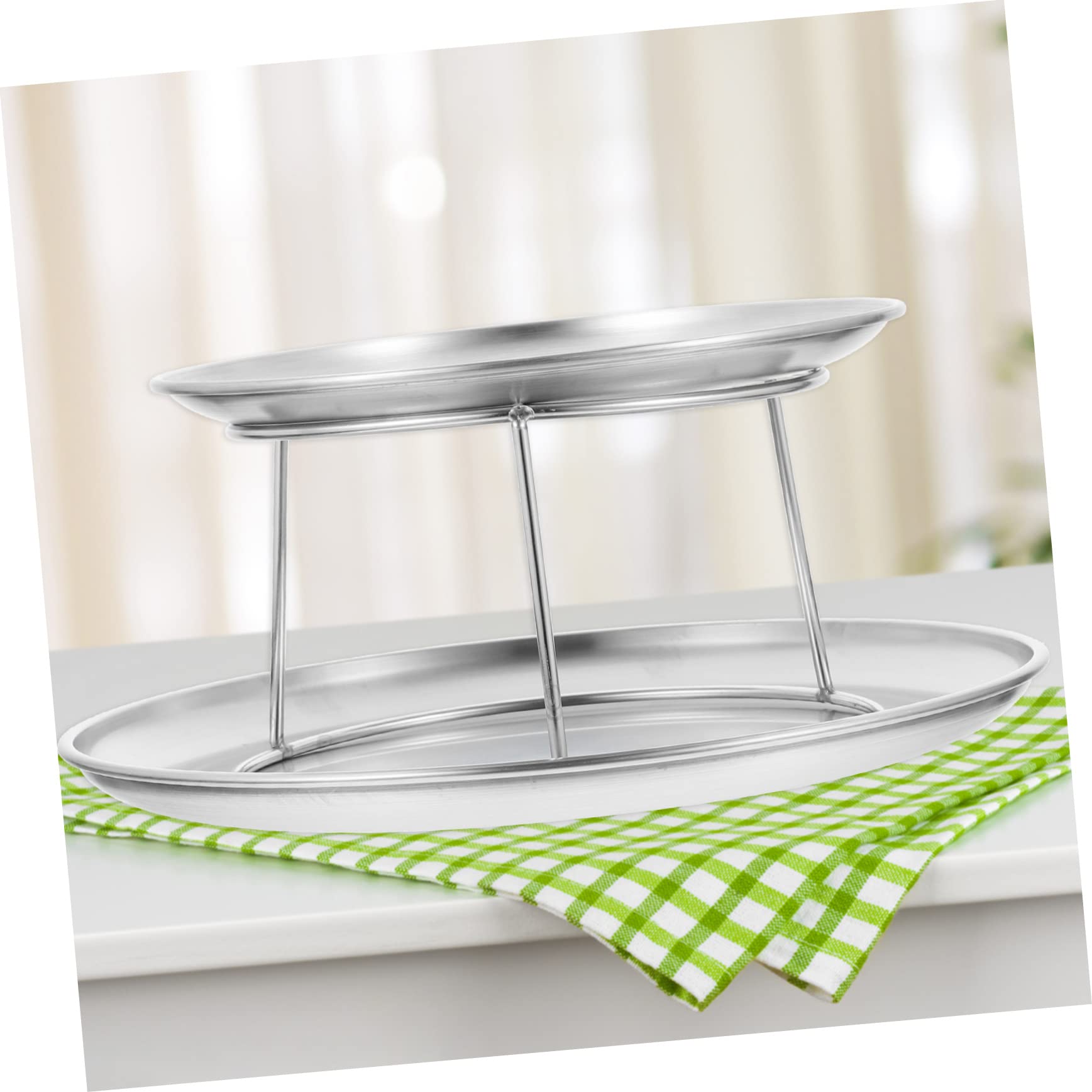 Set a Doppio Strato Vassoio per Dolci in Acciaio Inossidabile Supporto Elegante per Cupcake e Dessert, per Feste di Matrimonio e Buffet